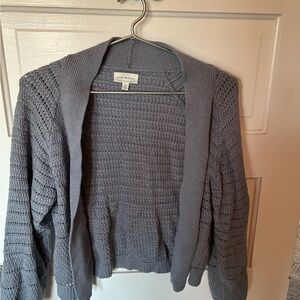 Lucky Brand Gray Open-Knit Cardigan